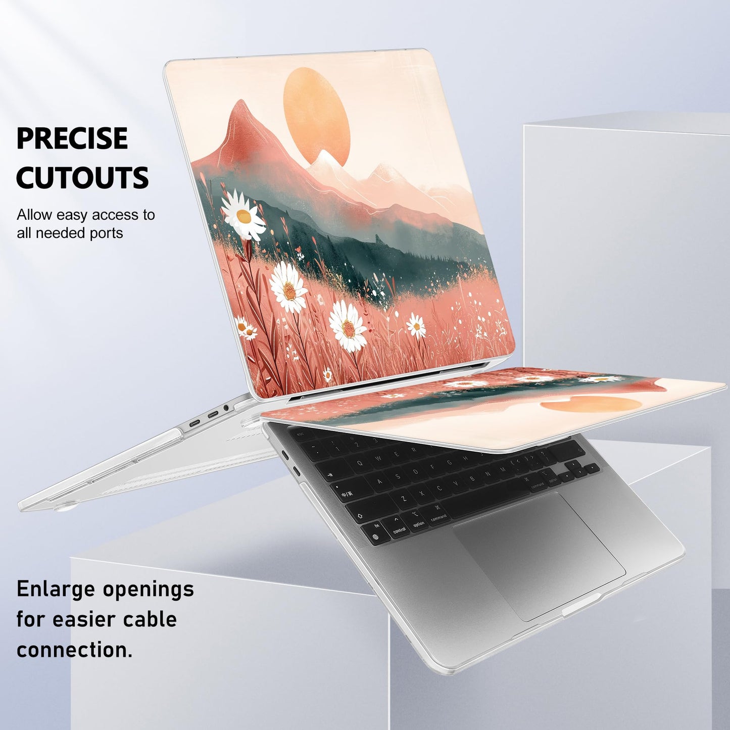 Lepeoac for MacBook Pro 16 inch Case 2019 2020 Release Model A2141, Plastic Hard Shell Cover with Keyboard Cover & Screen Protector for MacBook Pro 16 inch with Touch Bar & Touch ID, Mountains
