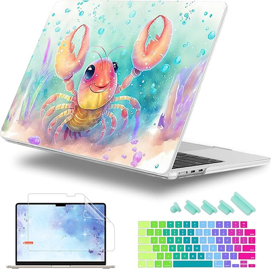 Lepeoac Case for 2026/2025/2024/2023 MacBook Air 15-inch Laptop Release M5 A3448 /M4 A3241 /M3 A3114 /M2 A2941, Stylish Protective Hard Shell Cover for MacBook Air 15.3 inch, Shrimp