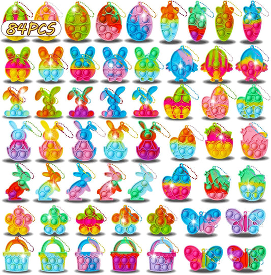 Skiennix 84Pcs Easter Party Favors - Fun Egg Fillers & Fidget Toys for Kids | Perfect for Goodie Bags