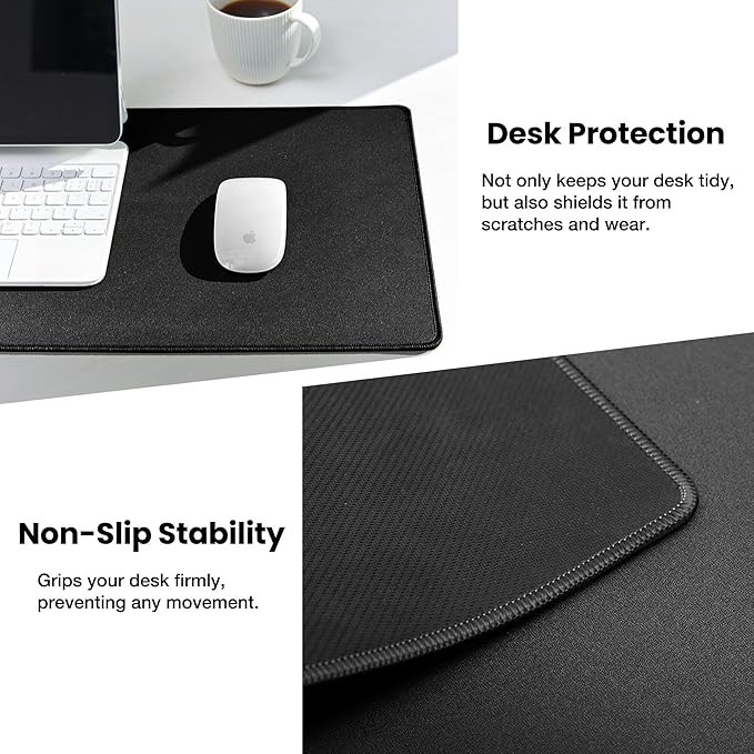 ALOANES Large Gaming Mouse Pad with Non-Slip Rubber Base,Stitched Edge,Desk mat for Laptop,Computer & PC, Wristing Pad for Gamer, Office& Home, 35.4"x 11.8"x 0.12"(Black)