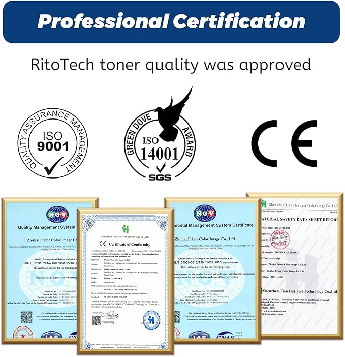 RitoTech 070 Toner Cartridges,for Canon 070 CRG070 070H for Canon imageCLASS MF465dw, MF462dw, LBP247dw, LBP246dw Printer,2 Black (with Chip)
