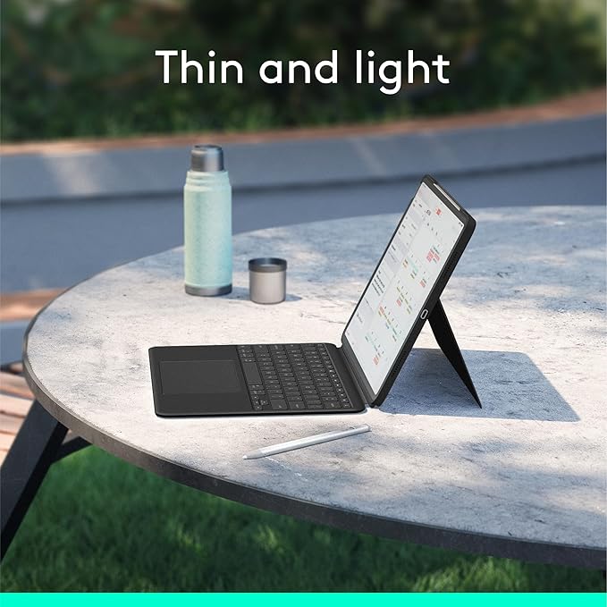 Logitech Combo Touch iPad Air 13-inch (M2, M3 & M4) (2024, 2025 & 2026) Keyboard Case - Detachable Backlit Keyboard with Kickstand, Comfortable Typing, Multi-use Mode - Midnight Black