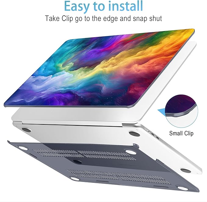 Mektron for 2026 MacBook Air 13-inch M5 Laptop Case A3449 with 13.6-inch Liquid Retina Display Fits 2025 A3240 M4 2024 A3113 M3 2023 A2681 M2 Printed Hard Shell for MacBook Air 13.6", Rainbow Cosmic