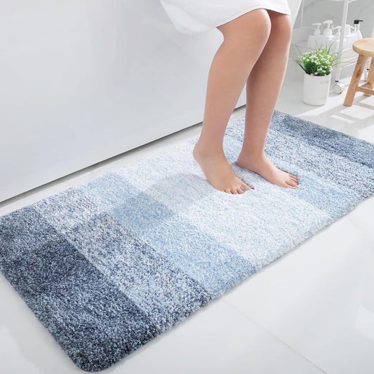 OLANLY Large Bathroom Rugs - Extra Soft Microfiber Bath Mat | Quick Dry, Machine Washable, 45x27, Blue