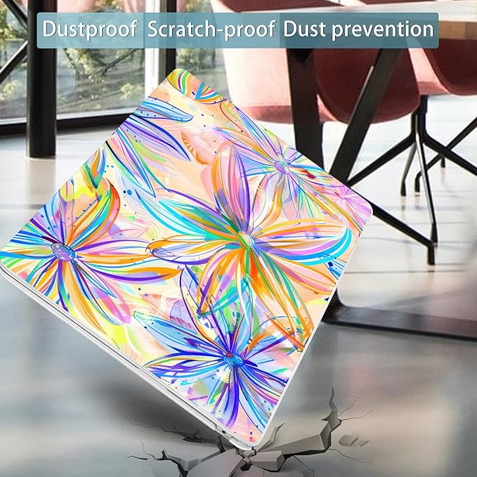 Mektron for 2026 MacBook Air 13-inch M5 Laptop Case A3449 with 13.6-inch Liquid Retina Display Fits 2025 A3240 M4 2024 A3113 M3 2023 A2681 M2 Printed Shell for MacBook Air 13.6", Watercolor FlowerC328