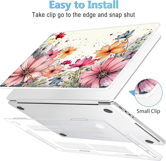 Mektron Case for 2026 M5 MacBook Pro 16 inch A3429 A3428 M4 A3403 A3186 M3 A2991 M2 A2780 M1 A2485 (2021-2025) Pro/Max with Liquid Retina XDR, Hard Shell Plastic Laptop Cover, Colorful Floral