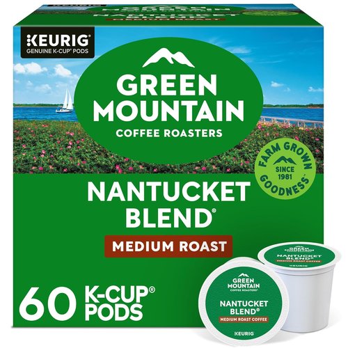 Green Mountain Coffee Roasters Nantucket Blend K-Cup Pods - Medium Roast Coffee, 60 Count (6 Packs of 10)