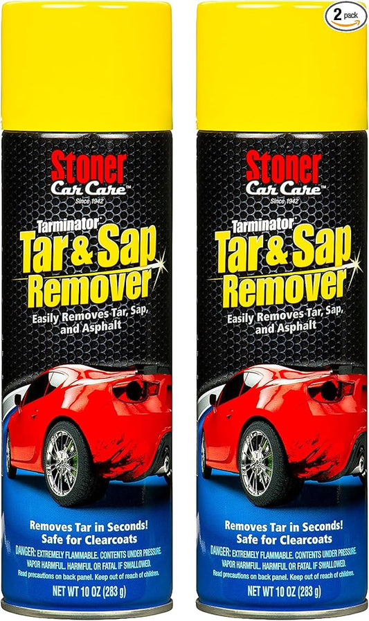 Stoner Car Care Tarminator Tar, Sap, and Asphalt Remover Safe on Automotive Paint and Chrome on Cars, Trucks, RVs, Motorcycles, and Boats â 10 oz (Pack of 2)
