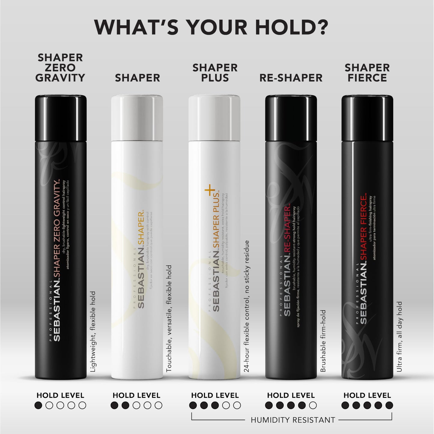 Sebastian Professional Shaper Zero Gravity Mini Hairspray | Brushable-Lightweight, Flexible Hold | Travel Size, 1.5 oz