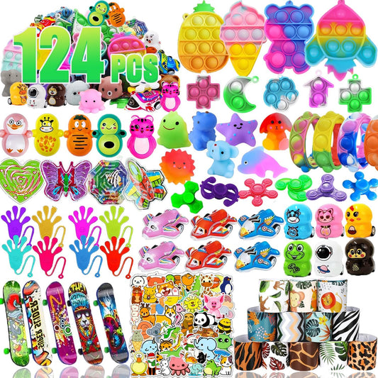 Party Favors for Kids by [Brand Name] - 124 Pack Goodie Bags & Treasure Box Toys | Perfect for Birthdays & School Rewards