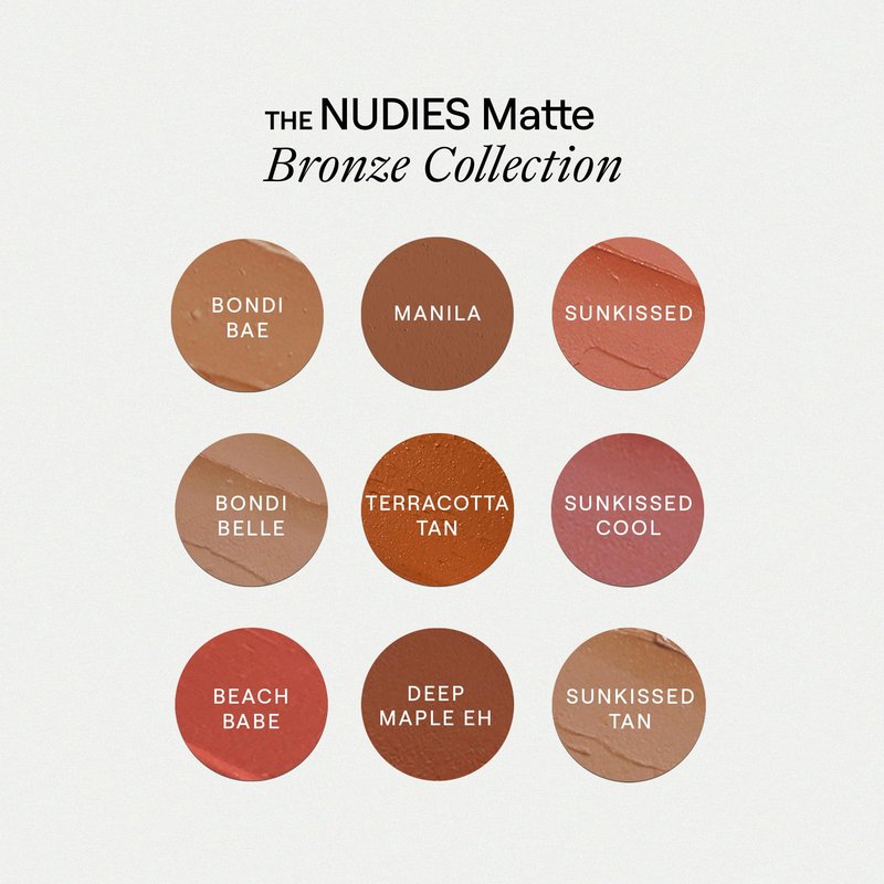 Nudestix Nudies Bronze All Over Matte Bronzing Stick – 3-in-1 Cream Bronzer for Cheeks, Eyes & Lips with Built-In Brush | Natural Contour & Sun-Kissed Glow | Bondi Bae