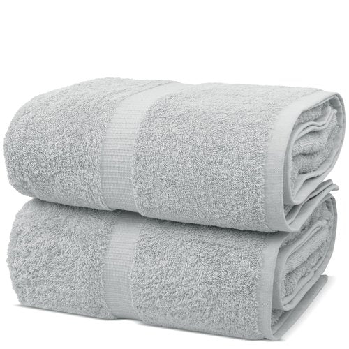 Chakir Turkish Linens, 100% Cotton Premium Quality Turkish Bath Sheets (35''x70'' Large Bath Sheet Towels - Silver Gray)
