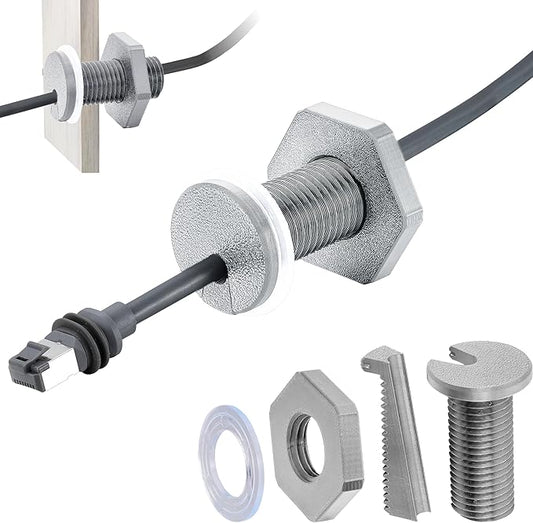 Dikiwodark 2Pcs RV Cable Passthrough for Starlink mini, RV Cable Grommet Compatible with Starlink, Ethernet, Coax, Water-Resistant and Anti-Drop RV Cable Routing(Gray)