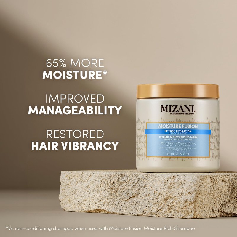 Mizani Moisture Fusion Intense Moisturizing Mask - Hydrating Hair Mask for Dry and Curly Hair, Deep Conditioning Treatment with Argan Oil, Sulfate-Free