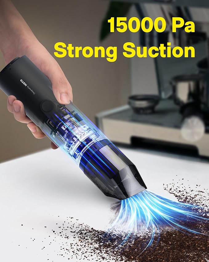 HOTO Handheld Vacuum Cleaner Cordless, Mini Vacuum Cleaner with 15000Pa Suction Power, Compressed Electric Air Duster Air Blower for Desk, PC Setup, Keyboard, Coffee Station Grounds