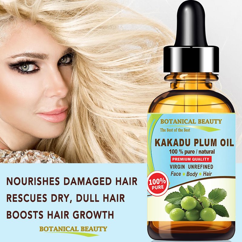 Australian KAKADU PLUM OIL 100% Pure Natural Virgin Unrefined Cold-pressed carrier oil 2 Fl oz 60 ml For Face, Skin, Body, Hair, Lip, Nails by Botanical Beauty