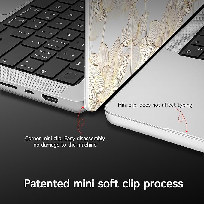 Lepeoac Case for MacBook Pro 16 inch Case 2026-2021 | M5 A3429 A3428 M4 M3 M2 M1 Pro/Max | Protective Hard Shell Laptop Cover with Screen Protector & Keyboard Cover | Lotus