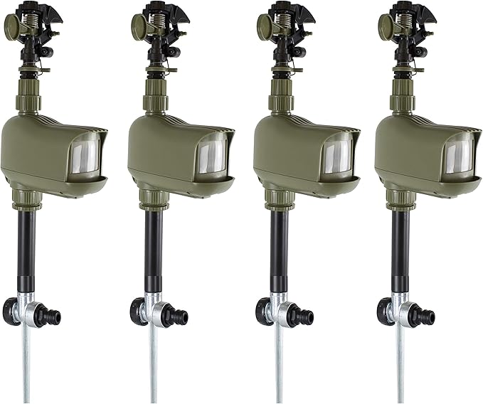 Havahart 5277 Critter Ridder Motion-Activated Animal Repellent & Sprinkler, 4 Pack
