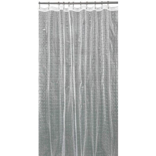 Bath Bliss Liner in Clear 70"" x 72"" 3D Octagon Design Shower Curtain for Bathroom, 12 Rust Proof Grommets, Waterproof, Odorless, and Machine Washable (5408-CLEAR)