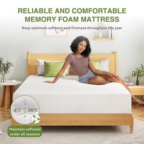 EGOHOME Twin XL Memory Foam Mattress, 5 Inch Bed Mattress in a Box with Cooling Green Tea Gel, Relieve Pressure with Medium Support, CertiPUR-US Certified, 80''L x 38''W, White