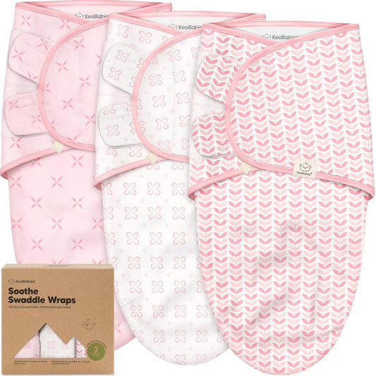 Skiennix Organic Baby Swaddle Sleep Sacks - Soft & Snug for Newborns 3-6 Months | Blossom, Large
