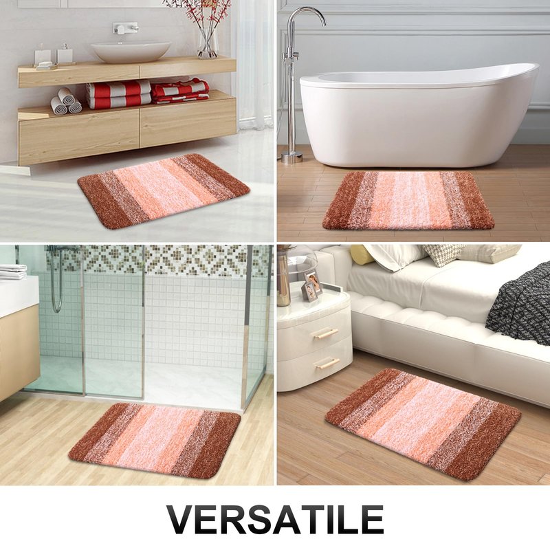 OLANLY Bathroom Runner Rugs Mat 59x20, Extra Soft Absorbent Microfiber Bath Rugs, Rubber Backing, Quick Dry, Washable Long Bath Mats for Bathroom Floor, Tub and Shower, Home Decor Accessories, Orange