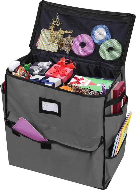ProPik Holiday Storage Organizer | Unique Gift Bag & Wrapping Accessories - Gray