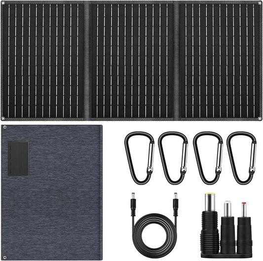 VLAIAN 30W 100W 200W 400W Solar Panel,Portable Foldable Solar Panel Kit,Black with Carrying Case (30W)