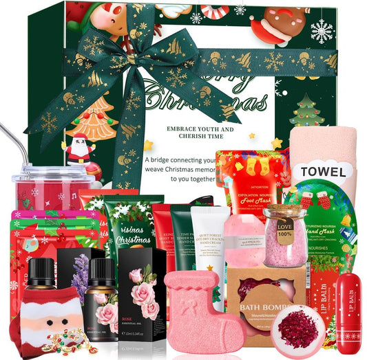 Christmas Gift Sets for Women 2025- Christmas Gift Baskets, Early Christmas Gift Ideas, Relaxing Spa Gift Baskets with Tumbler and Hand Cream for Women, Sister, Mom, Wife, Friend, Christmas Gifts