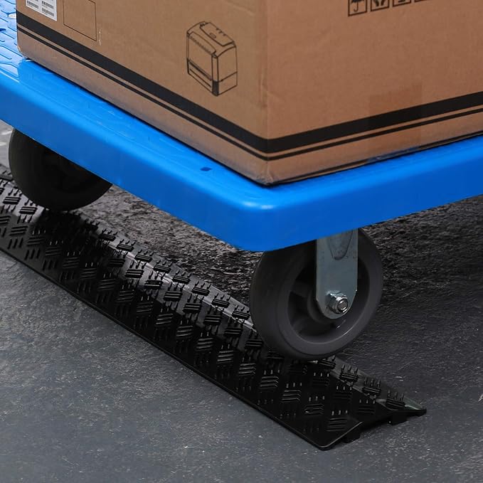 Anbotek - Small 3 Pack - Floor Cord Cover Cord Protector Drop Over Drop Trak Cable Ramp for Office Warehouse - Black
