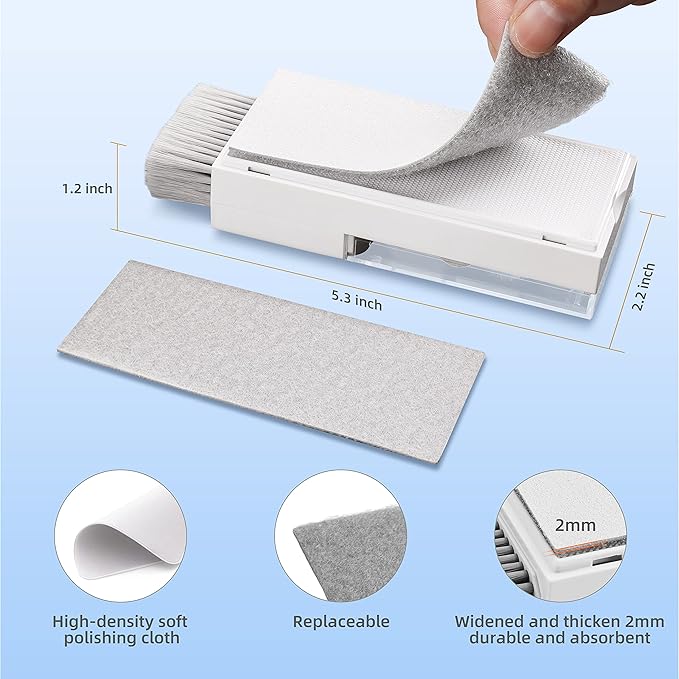 Tassmpitor Laptop Cleaning Kit, All in 1 Keyboard Cleaning kit for MacBook iPad iPhone, Compact Keyboard Cleaner with Brush and Spray for Tablet, Airpods, Earbud, Computer Screen, PC Monitor, White
