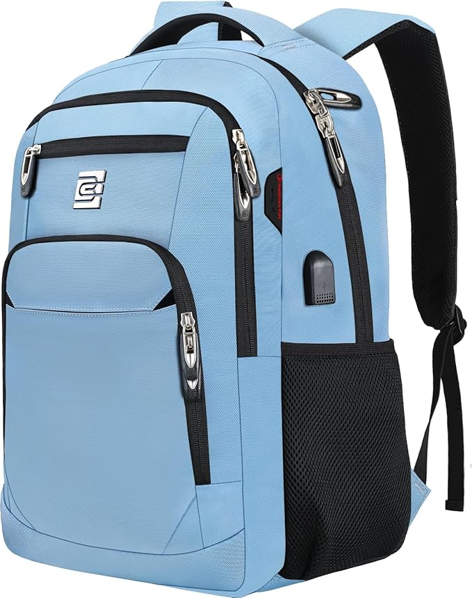 Volher Laptop Backpack,Business Travel Anti Theft Slim Durable Laptops Backpack,Water Resistant College Computer Bag for Women & Men Fits 15.6 Inch Laptop and Notebook-Pale Blue