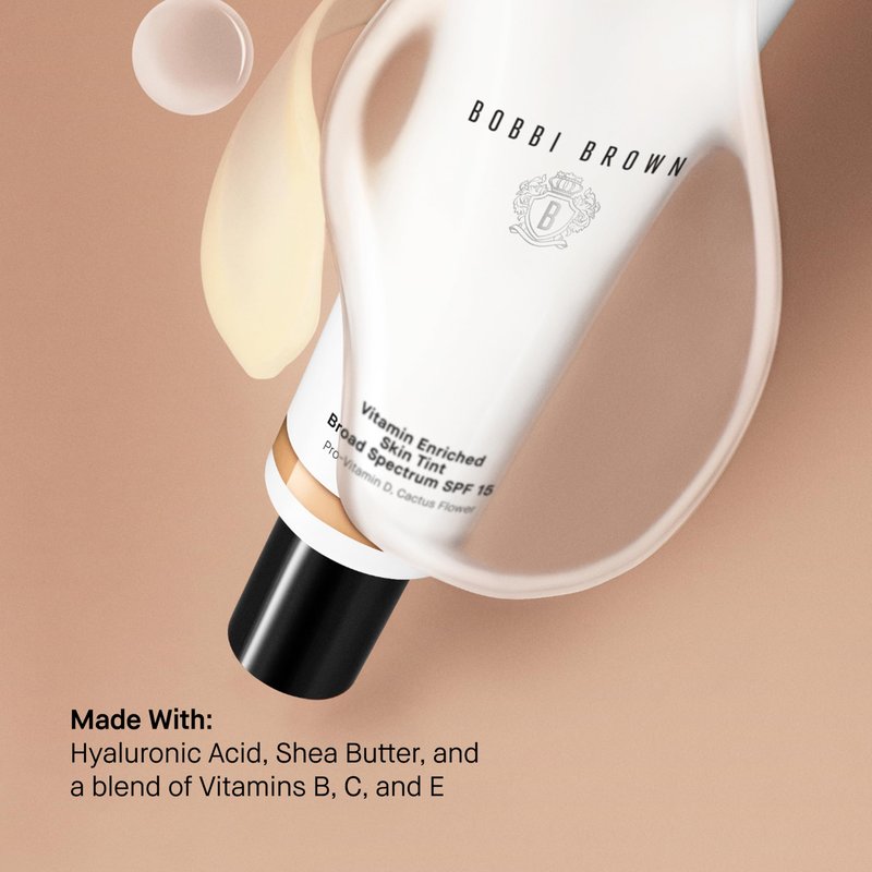 Bobbi Brown Vitamin Enriched Skin Tint SPF 15 | Broad Spectrum SPF Skin Tint | Hydrating Tinted Moisturizer | Vitamins B, C, & E, 1.7 Fl Oz, Light 3