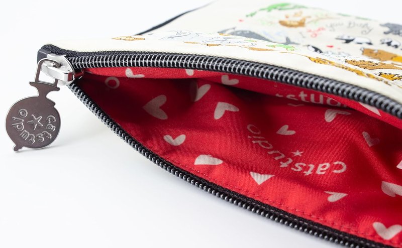 Catstudio Zipper Pouch - Embroidered Mom Design | Travel Toiletry Bag & Purse Organizer