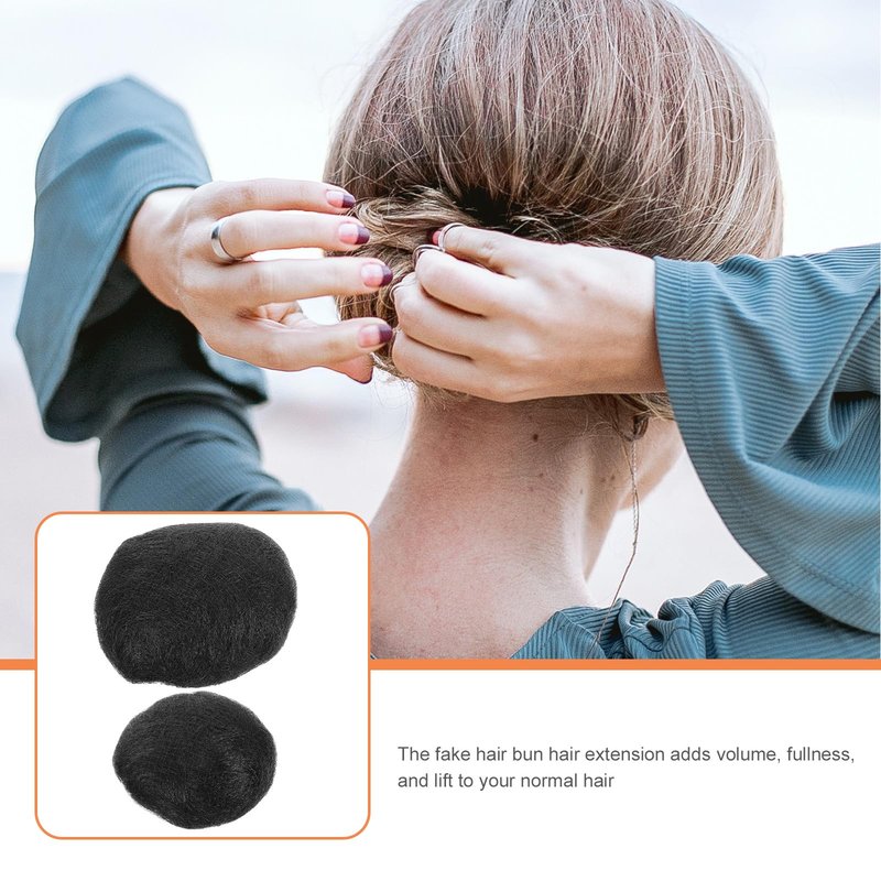 FOMIYES Hair Padding for Updos 2 Pcs Wig Hair Pad Buns Piece Chignon Pieces Bride Black Ball Modeling High Temperature Wire Bun Updo Extension
