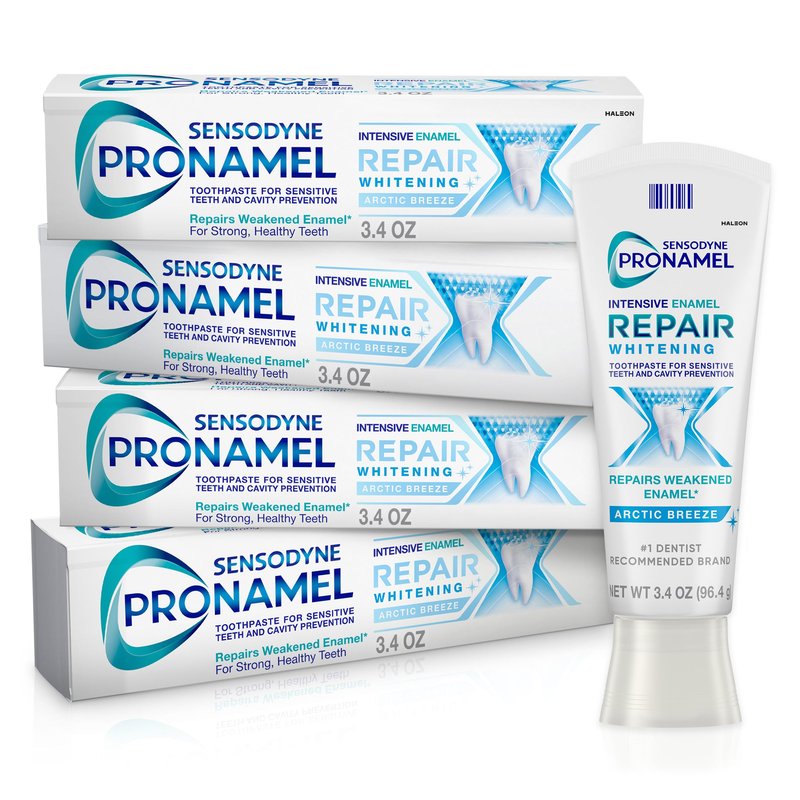 Sensodyne Pronamel Intensive Enamel Repair Toothpaste for Sensitive Teeth and Cavity Protection, Whitening Toothpaste to Strengthen Enamel, Arctic Breeze - 3.4 Ounces x 4