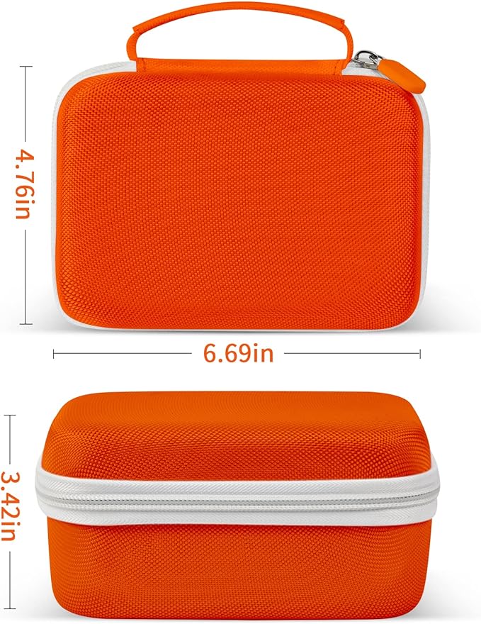 Boobowl Case Compatible with Phomemo M110 Label Maker - Portable Mini Bluetooth Thermal Label Maker Carrying Storage Bag for Printer Labels, USB Cable and Accessories (Box Only) - Orange