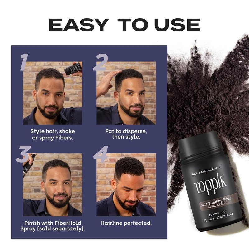 Toppik Hair Building Fibers - Instantly Thicker & Fuller Hair for Fine or Thinning Hair | 9 Shades Available, 4 Sizes