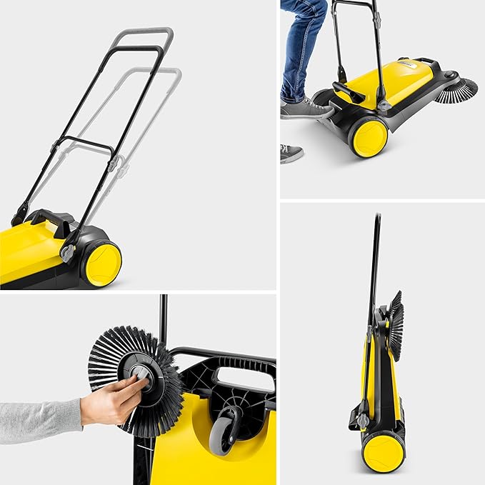 KÃ¤rcher Walk Behind Outdoor Push Sweeper S 4 Twin for Workshops, Warehouses or Garages - 5X Faster Than a Push Broom, 5.25 Gallon Capacity, 26.8" Sweeping Width