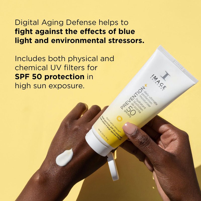 IMAGE Skincare PREVENTION+ Daily Ultimate Protection Moisturizer,SPF 50 Face Sunscreen Lotion,Zinc Oxide,Blendable with No White Cast,3.2 oz,(Pack of 2)