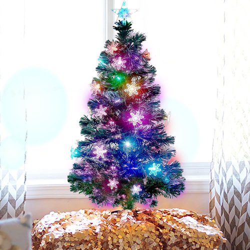 Juegoal 3 Ft Pre-Lit Artificial Christmas Tree - Perfect Holiday Decor for Small Spaces