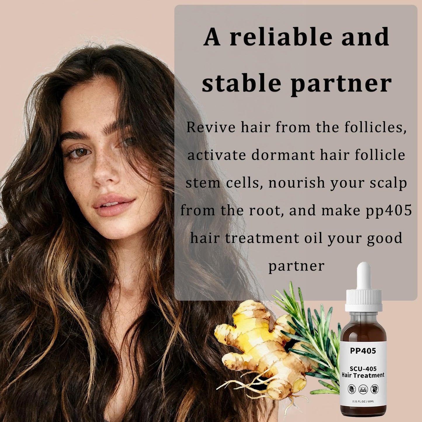 PP405 Hair Treatment, SCU-405 Hair Growth Oil, Infused with PP405 for Hairloss & Baldness, Hair Growth Serum for Women & men (2PCS)