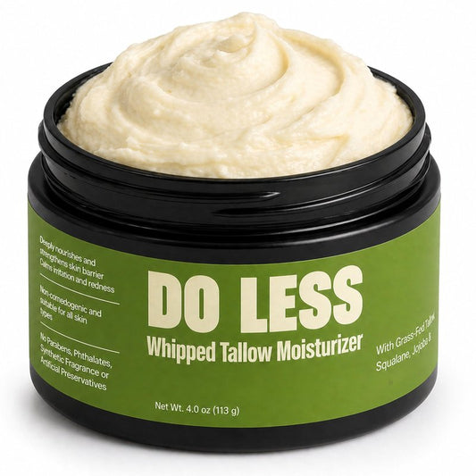 Do Less Whipped Beef Tallow Moisturizer for Skin, Face & Body, Deep Hydration for Dry Sensitive Skin with Grass-Fed Tallow, Manuka Honey & Jojoba Oil, 4oz