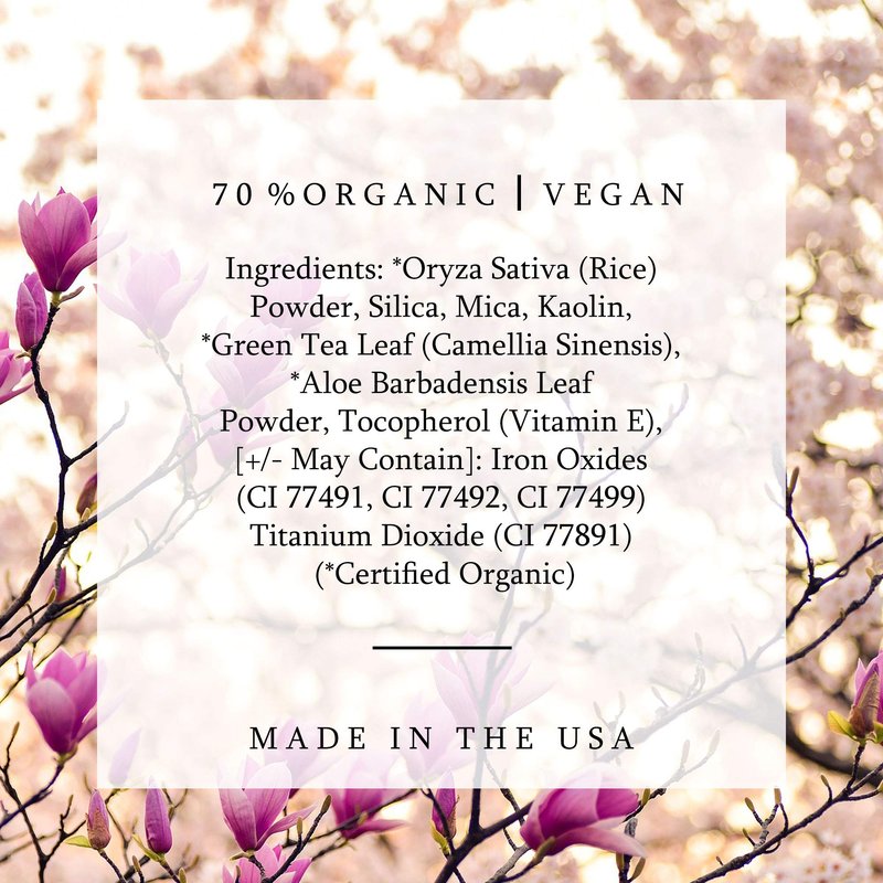 Mom's Secret Natural Translucent Setting Powder, 70% Organic, Vegan, Gluten Free, Cruelty Free, Made in the USA, 0.42 oz. (Sheer Light)