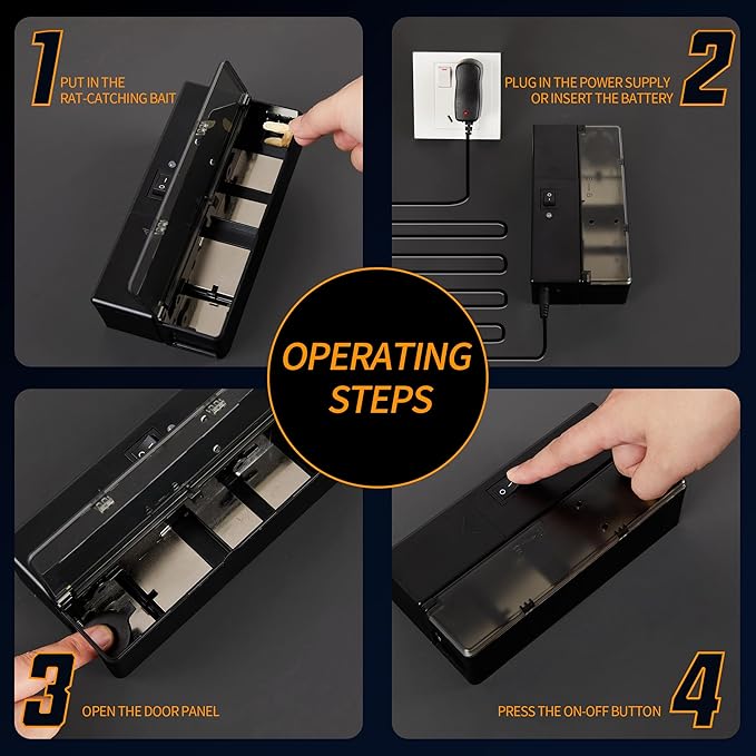 GSS Electric Mouse Trap, Smart Escape-Proof Design Mole Traps, Battery Powered with Alert Light (Only by Batteries)