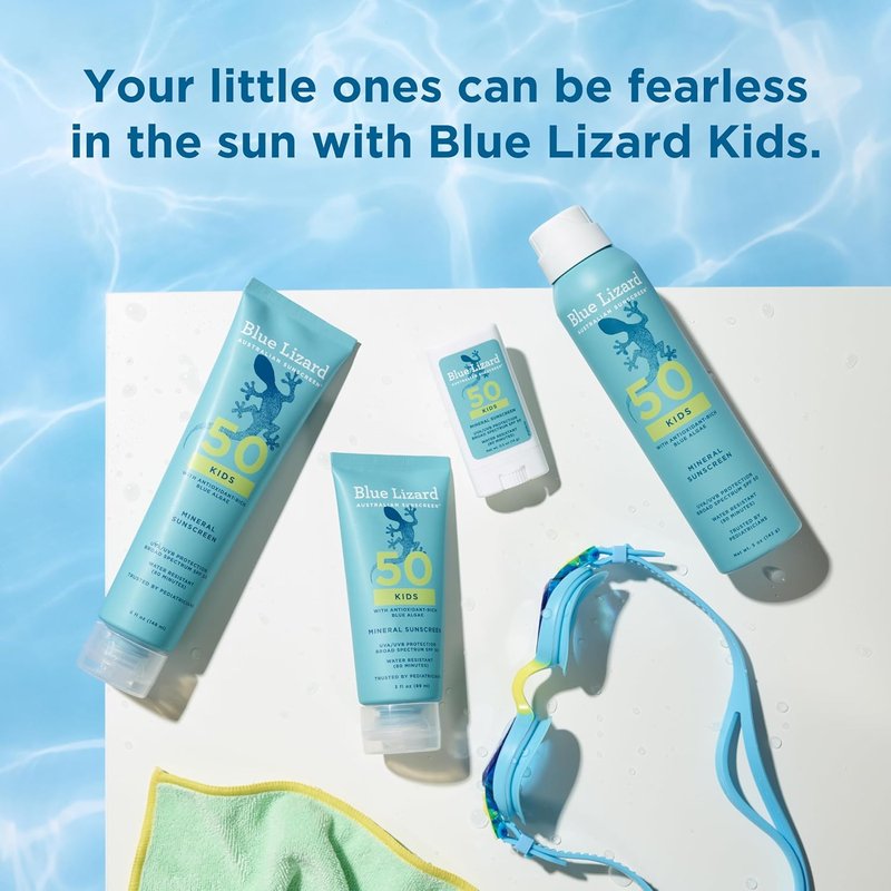 Blue Lizard Kids Sunscreen Lotion - SPF 50 Mineral Formula, Water-Resistant, Paraben-Free | 3 fl oz