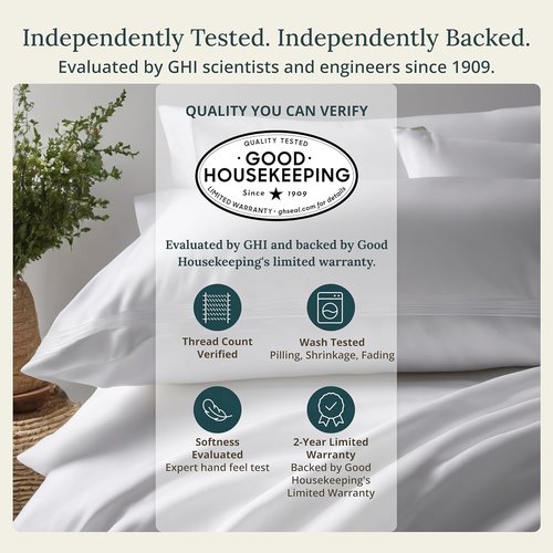 California Design Den King Size Pillowcase Set - 400 Thread Count 100% Cotton Sateen - Soft Striped Bright White, Set of 2