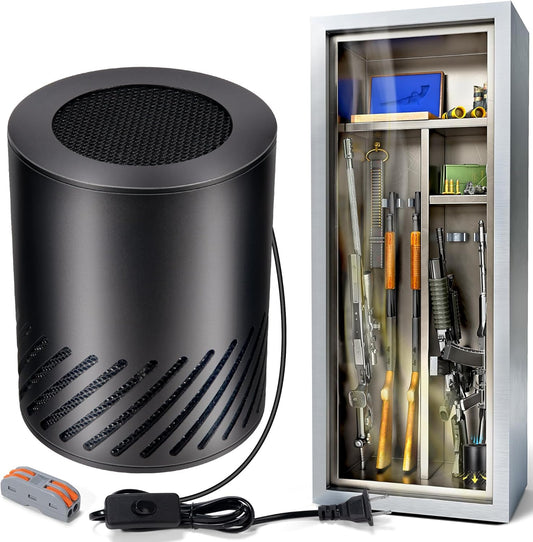 Skiennix Gun Safe Dehumidifier - Electric 360° Heating Air Dryer with Built-In Fan | Compact Design