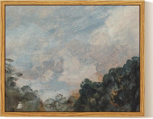 InSimSea Framed Canvas Wall Art - Vintage Landscape Painting | Rustic Nature Decor, 10x8in, Earthy Tones