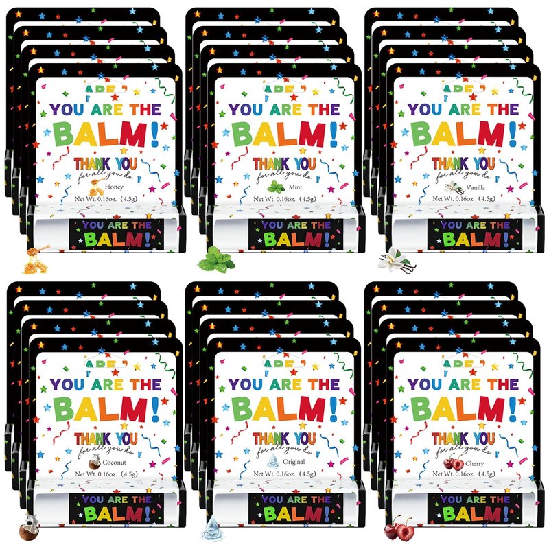 24 Pcs Employee Appreciation Lip Balms Bulk Staff Appreciation Gifts Thank You Team End of Year Gifts You Are The Balm Bulk for Coworkers Teacher Worker Leaving Farewell Party Favor